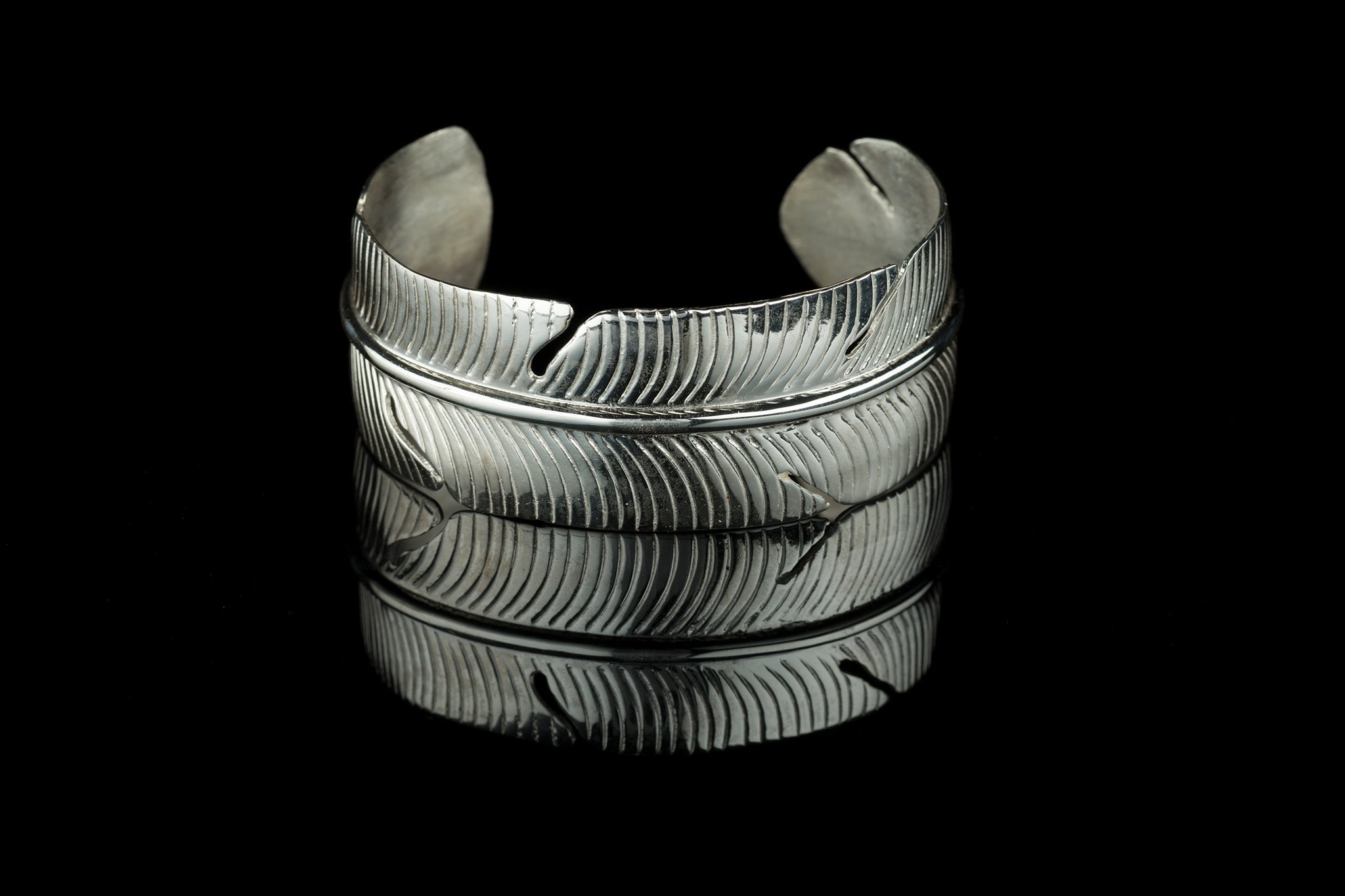Feather silver bracelet